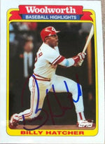 Billy Hatcher Signed 1991 Topps Woolworth Baseball Highlights Baseball Card - Cincinnati Reds