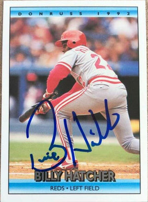 Billy Hatcher Signed 1992 Donruss Baseball Card - Cincinnati Reds - PastPros