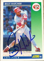 Billy Hatcher Signed 1992 Score Baseball Card - Cincinnati Reds