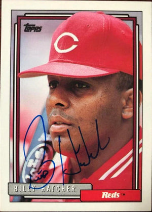 Billy Hatcher Signed 1992 Topps Baseball Card - Cincinnati Reds