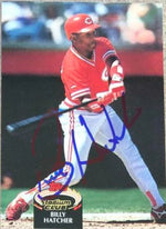 Billy Hatcher Signed 1992 Topps Stadium Club Baseball Card - Cincinnati Reds