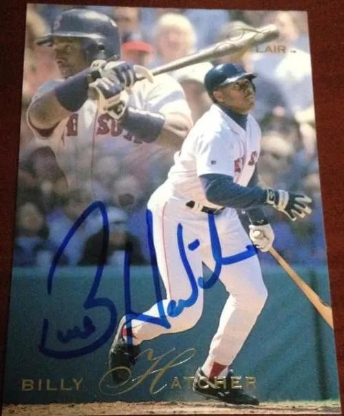 Billy Hatcher Signed 1993 Flair Baseball Card - Boston Red Sox - PastPros
