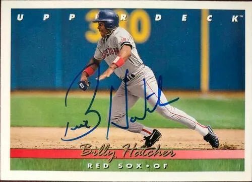 Billy Hatcher Signed 1993 Upper Deck Baseball Card - Boston Red Sox