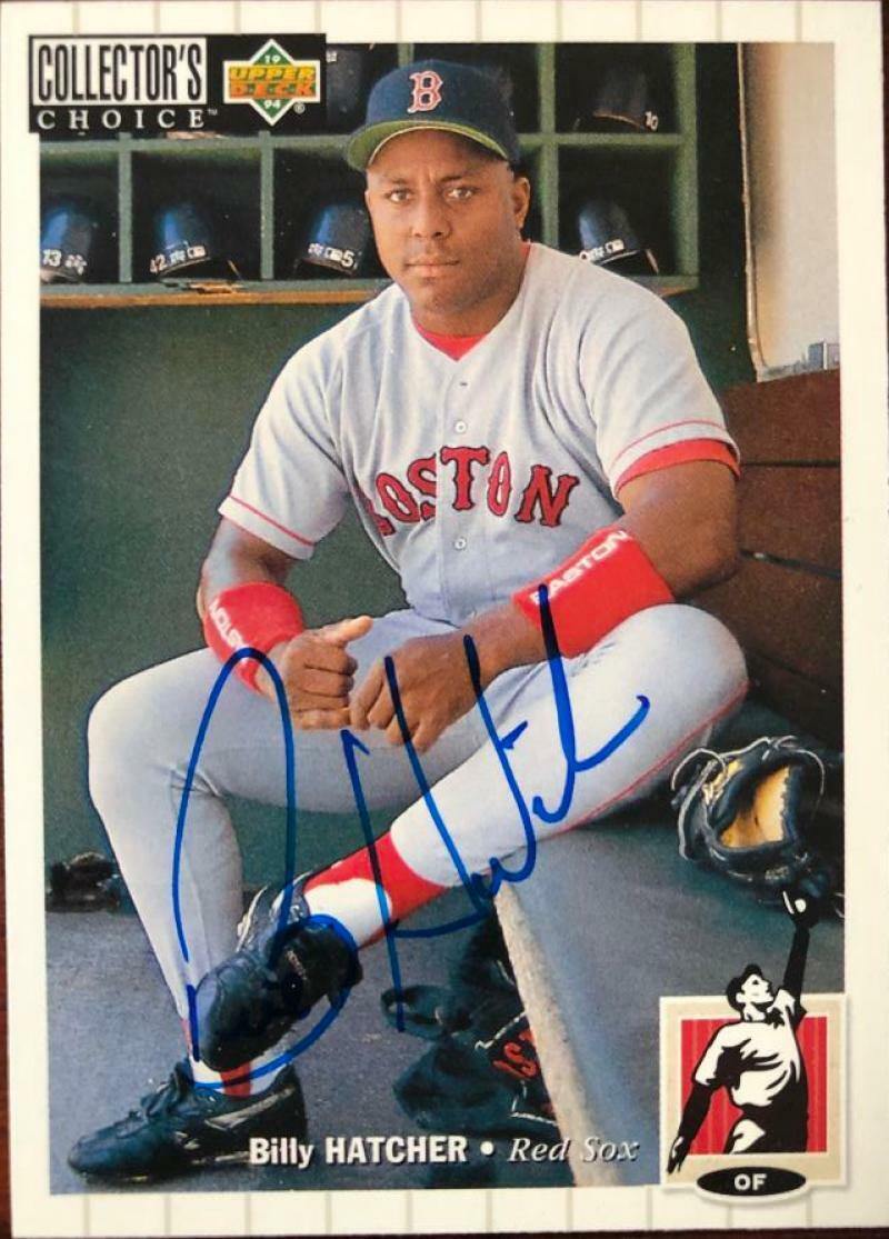 Billy Hatcher Signed 1994 Collector's Choice Baseball Card - Boston Red Sox - PastPros