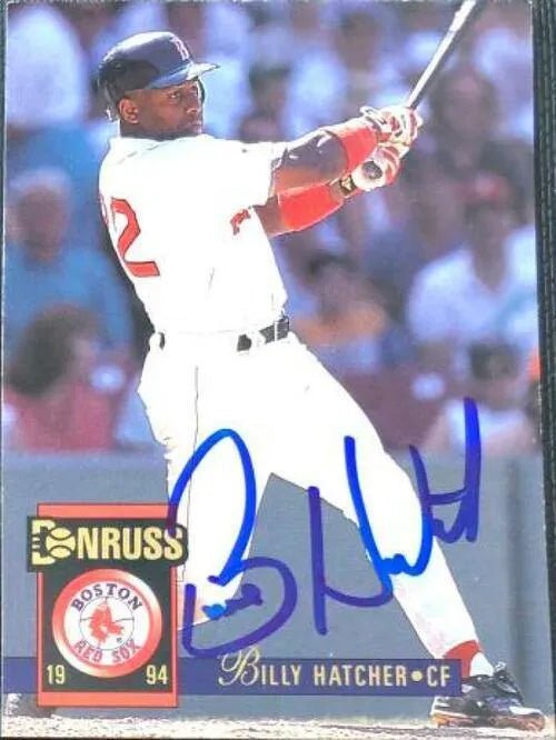 Billy Hatcher Signed 1994 Donruss Baseball Card - Boston Red Sox