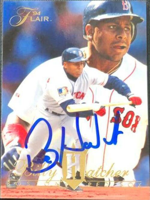 Billy Hatcher Signed 1994 Flair Baseball Card - Boston Red Sox - PastPros