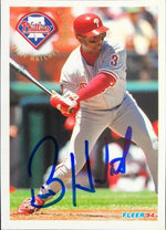 Billy Hatcher Signed 1994 Fleer Update Baseball Card - Philadelphia Phillies - PastPros
