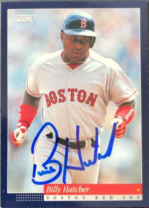Billy Hatcher Signed 1994 Score Baseball Card - Boston Red Sox - PastPros