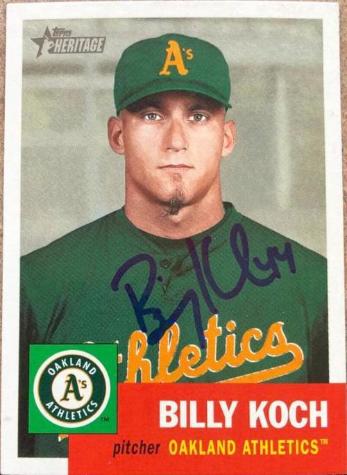 Billy Koch Signed 2002 Topps Heritage Baseball Card - Oakland A's - PastPros