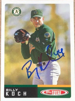Billy Koch Signed 2002 Topps Total Baseball Card - Oakland A's