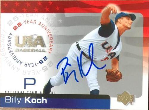 Billy Koch Signed 2004 Upper Deck USA 25th Anniversary Baseball Card - PastPros