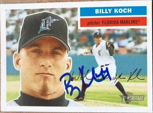 Billy Koch Signed 2005 Topps Heritage Baseball Card - Florida Marlins