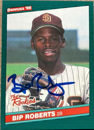 Bip Roberts Signed 1986 Donruss Rookies Baseball Card - San Diego Padres - PastPros