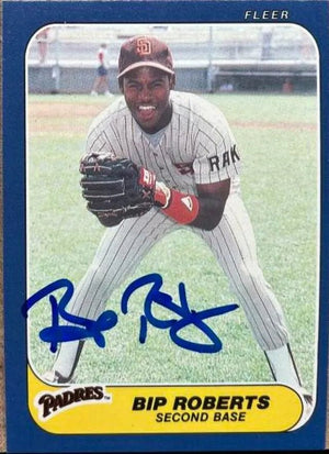 Bip Roberts Signed 1986 Fleer Update Baseball Card - San Diego Padres