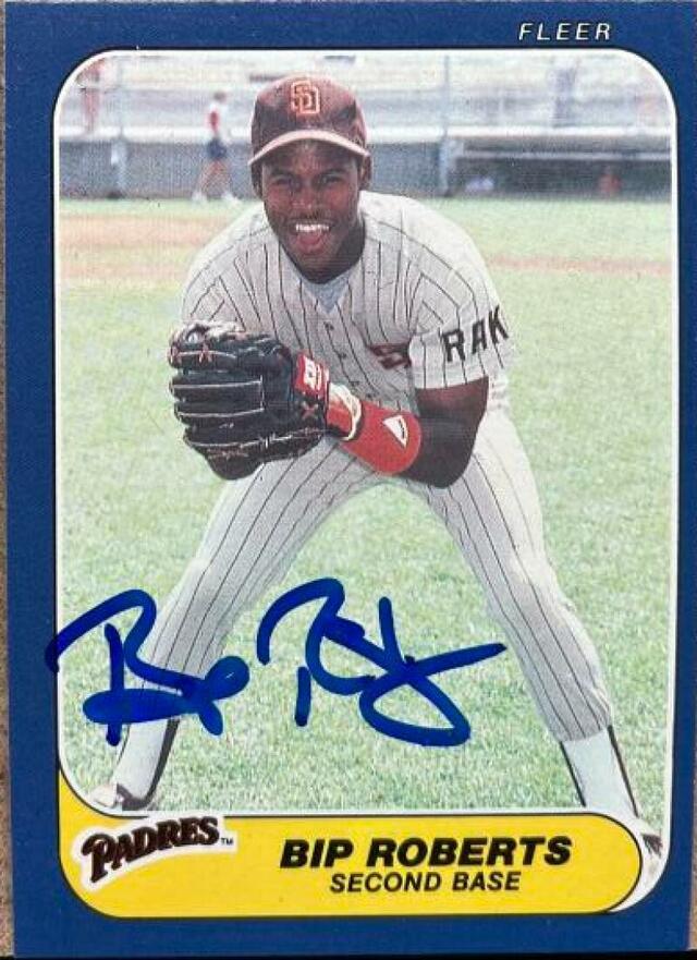 Bip Roberts Signed 1986 Fleer Update Baseball Card - San Diego Padres - PastPros