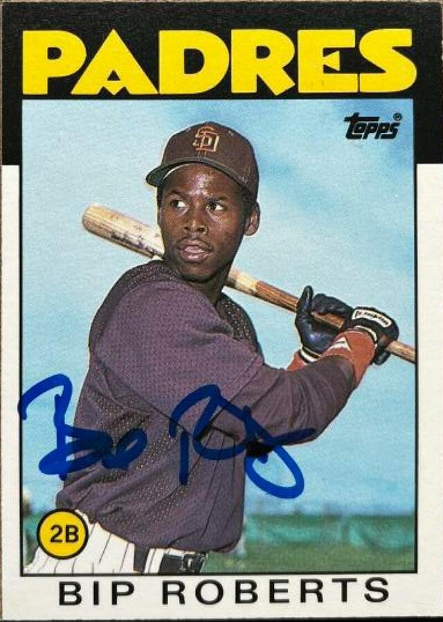Bip Roberts Signed 1986 Topps Traded Baseball Card - San Diego Padres - PastPros