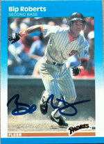 Bip Roberts Signed 1987 Fleer Baseball Card - San Diego Padres