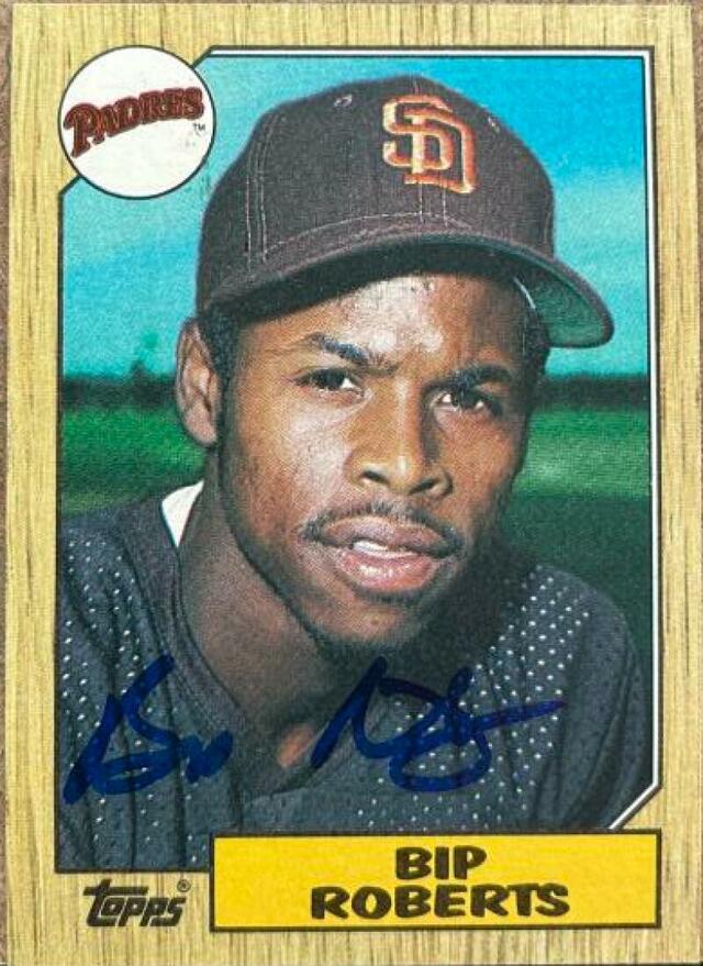 Bip Roberts Signed 1987 Topps Baseball Card - San Diego Padres - PastPros