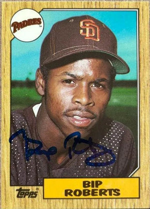 Bip Roberts Signed 1987 Topps Tiffany Baseball Card - San Diego Padres