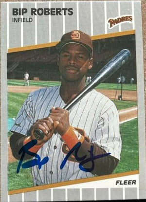 Bip Roberts Signed 1989 Fleer Update Baseball Card - San Diego Padres