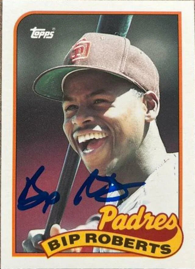 Bip Roberts Signed 1989 Topps Traded Baseball Card - San Diego Padres