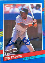 Bip Roberts Signed 1991 Donruss Baseball Card - San Diego Padres - PastPros