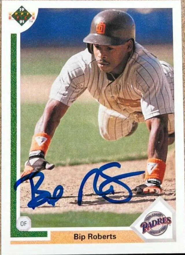 Bip Roberts Signed 1991 Upper Deck Baseball Card - San Diego Padres