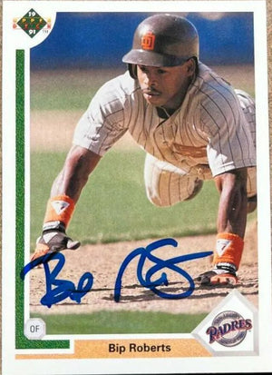 Bip Roberts Signed 1991 Upper Deck Baseball Card - San Diego Padres
