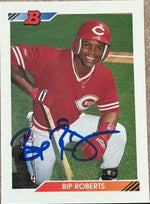 Bip Roberts Signed 1992 Bowman Baseball Card - Cincinnati Reds
