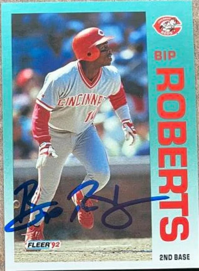 Bip Roberts Signed 1992 Fleer Update Baseball Card - Cincinnati Reds