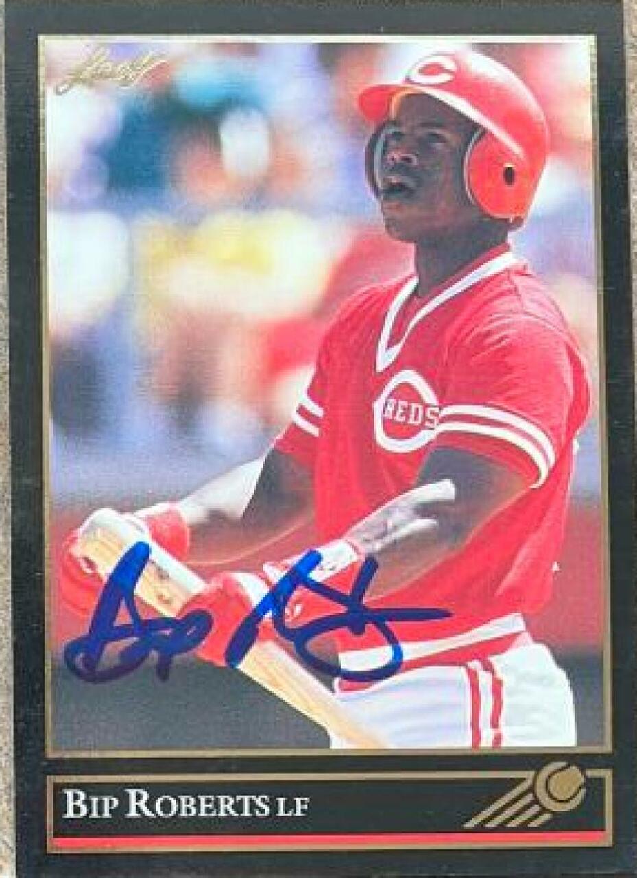 Bip Roberts Signed 1992 Leaf Black Gold Baseball Card - Cincinnati Reds - PastPros