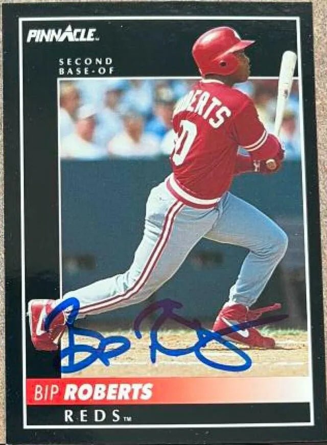 Bip Roberts Signed 1992 Pinnacle Baseball Card - Cincinnati Reds