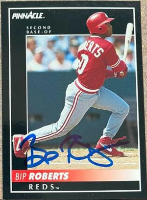 Bip Roberts Signed 1992 Pinnacle Baseball Card - Cincinnati Reds