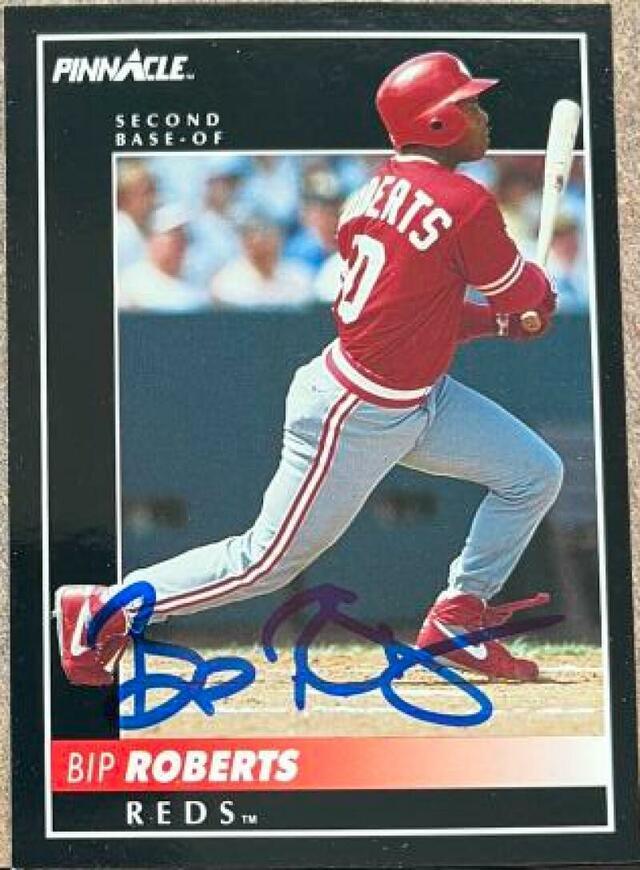 Bip Roberts Signed 1992 Pinnacle Baseball Card - Cincinnati Reds - PastPros