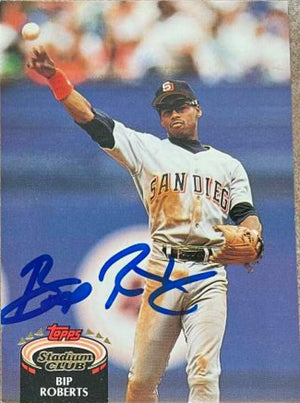 Bip Roberts Signed 1992 Stadium Club Baseball Card - San Diego Padres - PastPros
