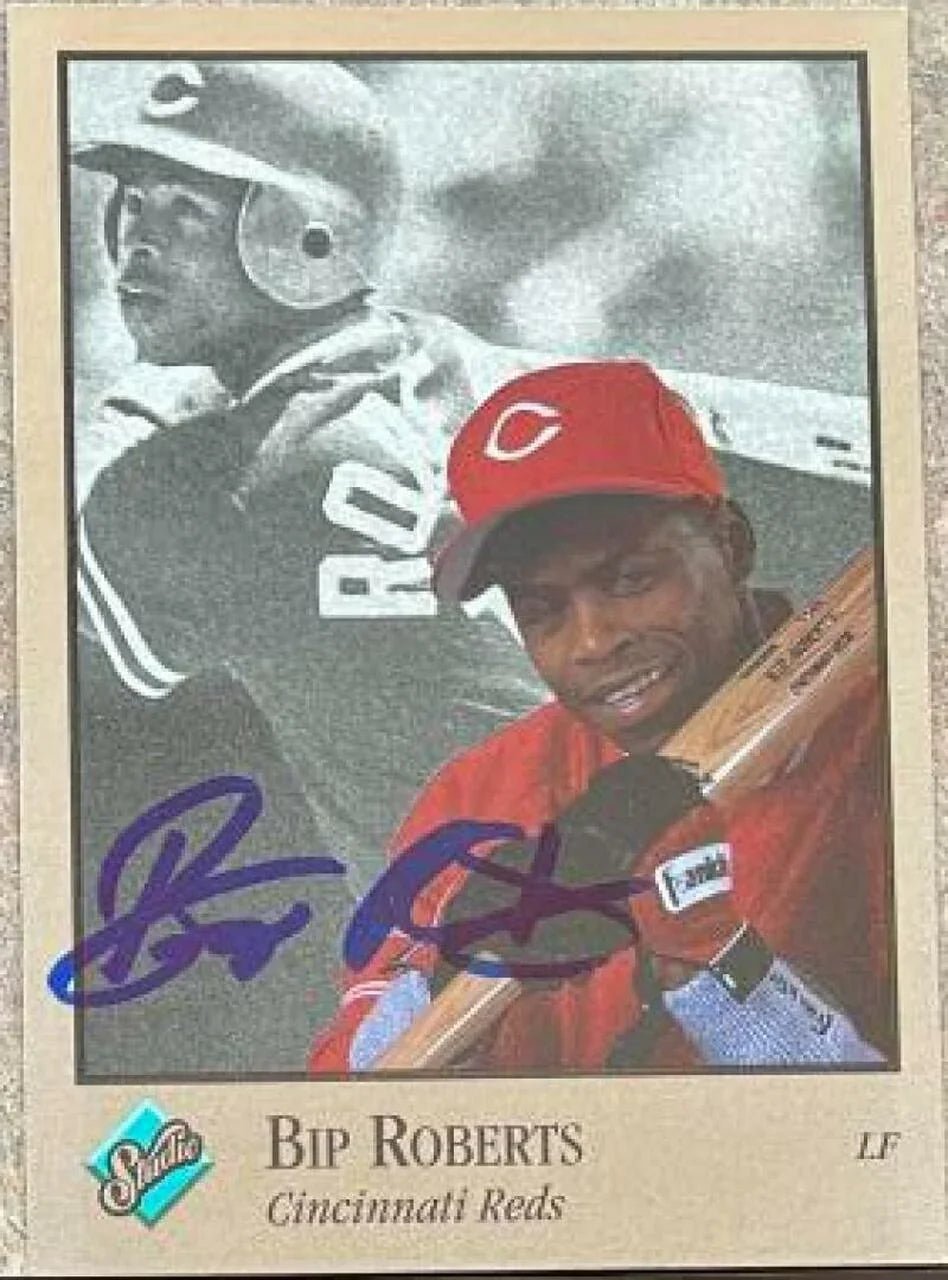 Bip Roberts Signed 1992 Studio Baseball Card - Cincinnati Reds