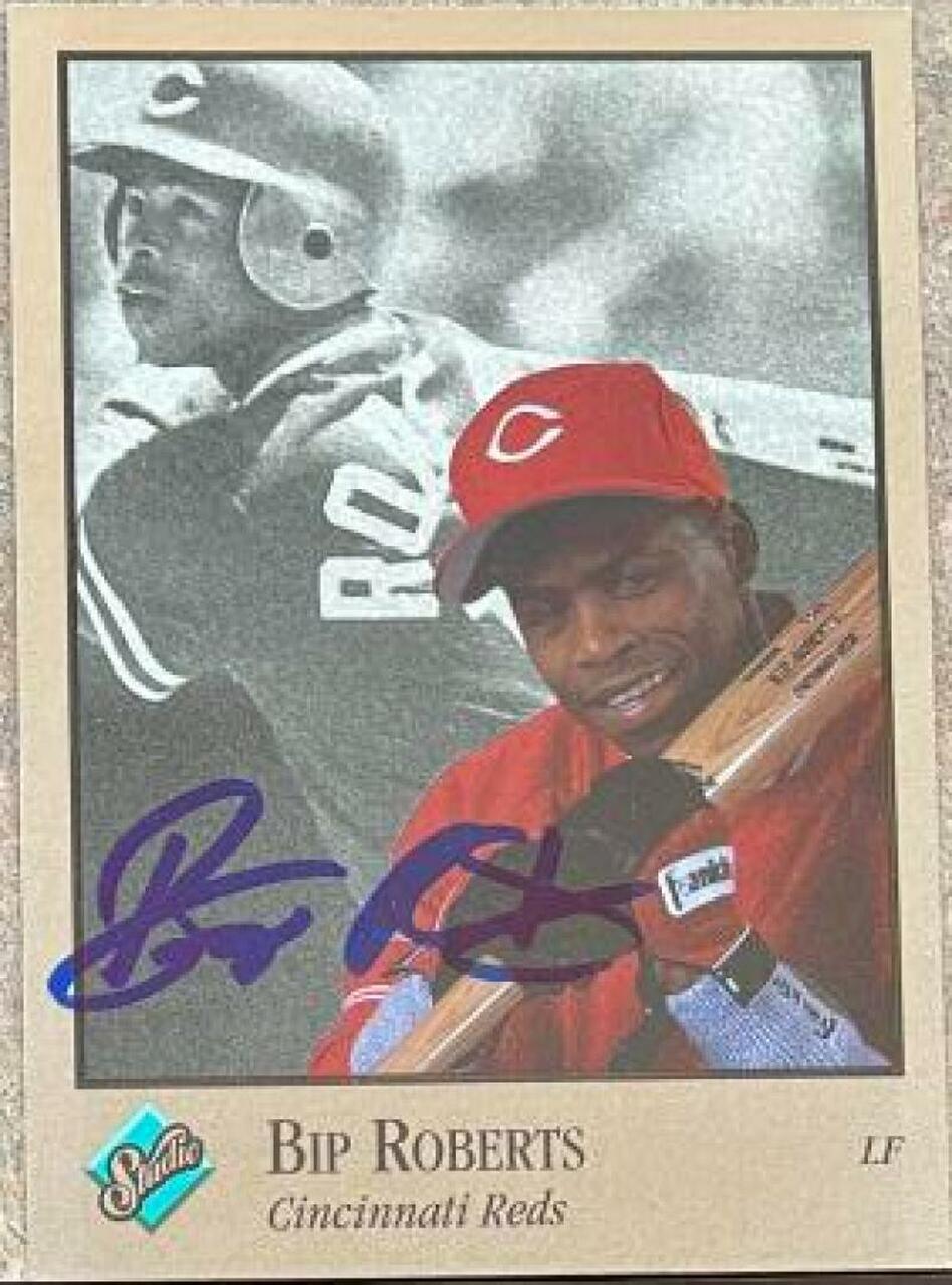 Bip Roberts Signed 1992 Studio Baseball Card - Cincinnati Reds - PastPros