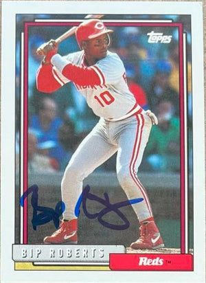 Bip Roberts Signed 1992 Topps Traded Baseball Card - Cincinnati Reds
