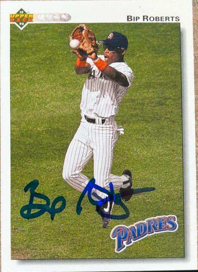 Bip Roberts Signed 1992 Upper Deck Baseball Card - San Diego Padres - PastPros