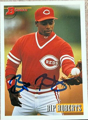 Bip Roberts Signed 1993 Bowman Baseball Card - Cincinnati Reds - PastPros