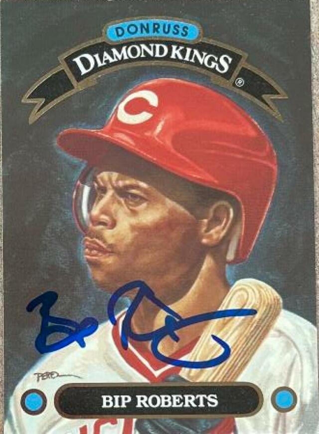 Bip Roberts Signed 1993 Donruss Diamond Kings Baseball Card - Cincinnati Reds - PastPros