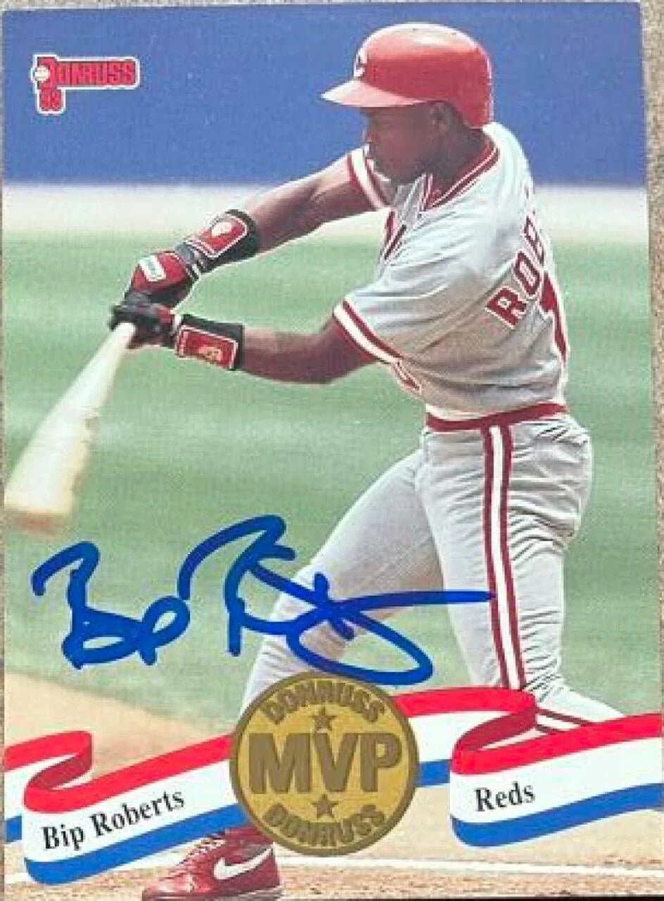 Bip Roberts Signed 1993 Donruss MVPs Baseball Card - Cincinnati Reds