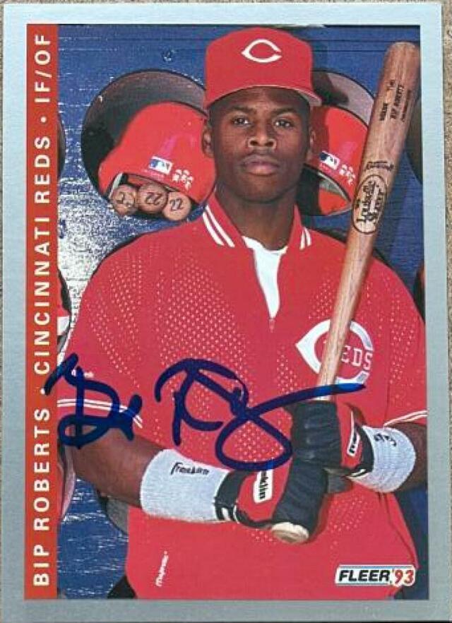 Bip Roberts Signed 1993 Fleer Baseball Card - Cincinnati Reds - PastPros