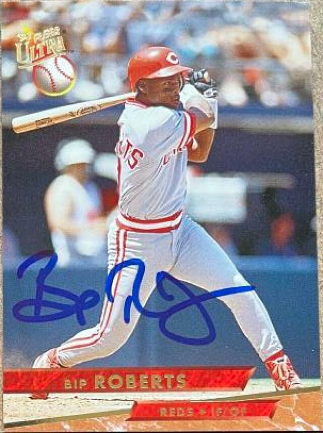 Bip Roberts Signed 1993 Fleer Ultra Baseball Card - Cincinnati Reds - PastPros