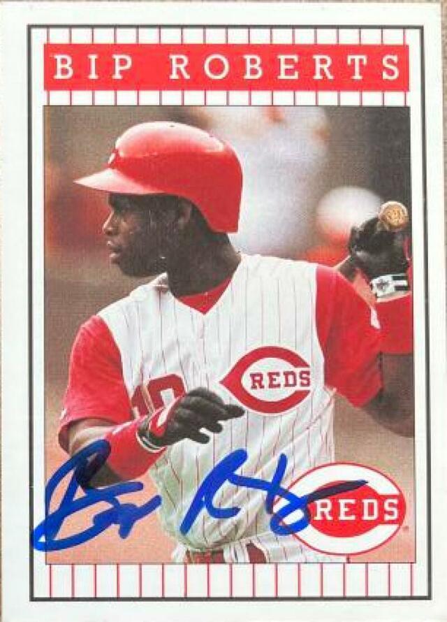 Bip Roberts Signed 1993 Kahn's Baseball Card - Cincinnati Reds - PastPros