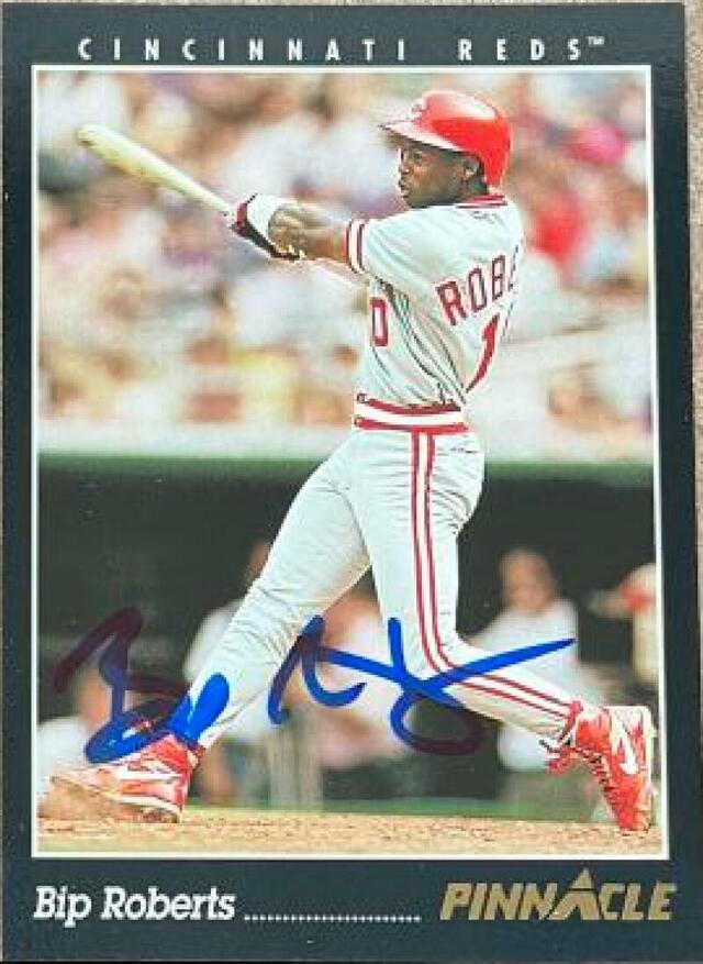 Bip Roberts Signed 1993 Pinnacle Baseball Card - Cincinnati Reds - PastPros