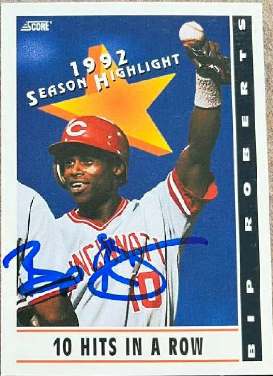 Bip Roberts Signed 1993 Score Baseball Card - Cincinnati Reds