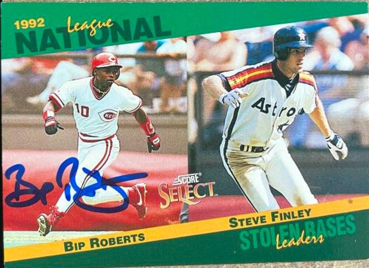 Bip Roberts Signed 1993 Score Select Stat Leaders Baseball Card - Cincinnati Reds - PastPros