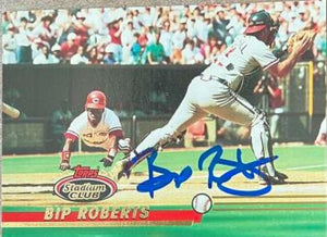Bip Roberts Signed 1993 Stadium Club Baseball Card - Cincinnati Reds - PastPros