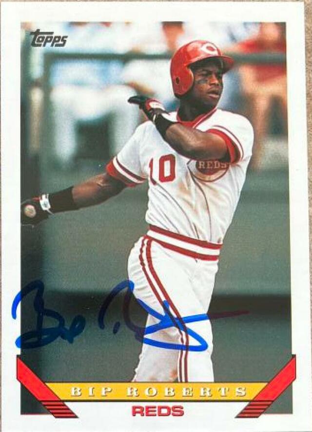 Bip Roberts Signed 1993 Topps Baseball Card - Cincinnati Reds - PastPros